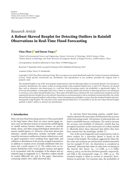 Research Article a Robust Skewed Boxplot for Detecting Outliers in Rainfall Observations in Real-Time Flood Forecasting
