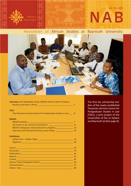 Newsletter of African Studies at Bayreuth University