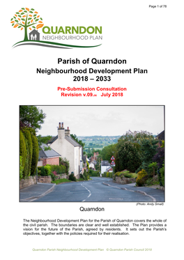 OTH38 Quarndon Neighbourhood Development Plan 2018-2033