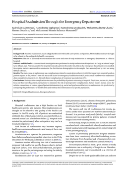 Hospital Readmission Through the Emergency Department