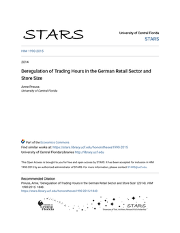 Deregulation of Trading Hours in the German Retail Sector and Store Size