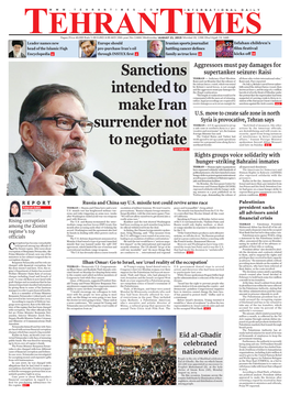 Sanctions Intended to Make Iran Surrender Not to Negotiate