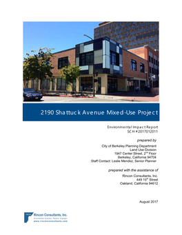 2190 Shattuck Avenue Mixed-Use Project