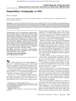 Hepatobiliary Scintigraphy in 2014