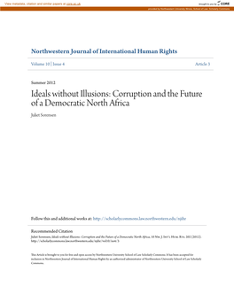 Corruption and the Future of a Democratic North Africa Juliet Sorensen