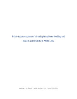 Paleo-Reconstruction of Historic Phosphorus Loading and Diatom Community in Mara Lake