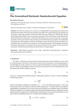 The Generalized Stochastic Smoluchowski Equation