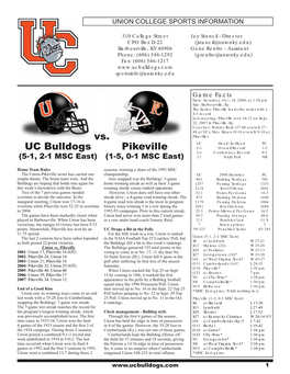 UC Bulldogs Vs. Pikeville