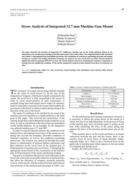 Stress Analysis of Integrated 12.7 Mm Machine Gun Mount