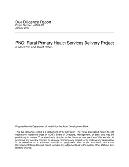 41509-013: Rural Primary Health Services Delivery Project