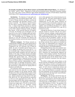 M-Asteroids: Searching for Weak Silicate Features on Potentially Differentiated Objects