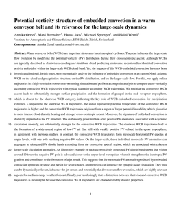 Potential Vorticity Structure of Embedded Convection in a Warm