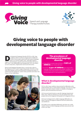 Developmental Language Disorder