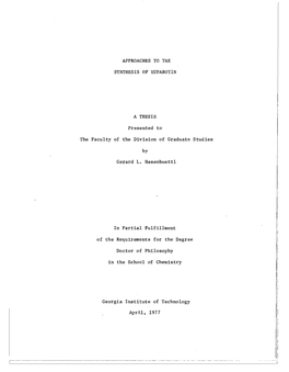 Approaches to the Synthesis of Euparotin a Thesis