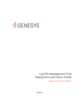 Log File Management Tool Deployment and User's Guide