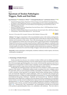 Spectrum of Tendon Pathologies: Triggers, Trails and End-State