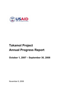 Takamol Project Annual Progress Report