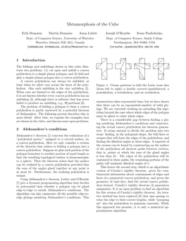 Metamorphosis of the Cube