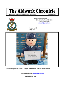 The Aldwark Chronicle Newsletter of the Royal Air Forces Association - York Branch