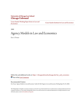 Agency Models in Law and Economics Eric A