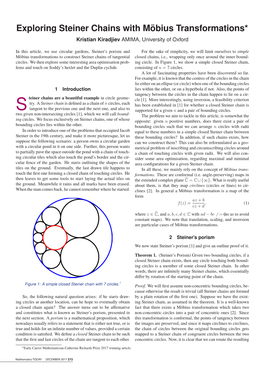 Exploring Steiner Chains with Möbius Transformations