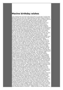 Online Maxine Birthday Wishes Txt for Kindle
