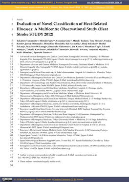 Heat Stroke STUDY 2012