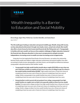 Wealth Inequality Is a Barrier to Education and Social Mobility