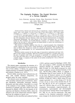 The Gopiapite Problem: the Grystal Structure of a Ferrian Copiapite