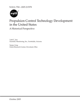 Propulsion Control Technology Development in the United States a Historical Perspective