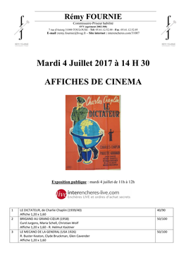 Affiches De Cinéma 4 07 2017