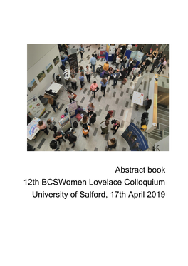 Bcswomen Lovelace Colloquium 2019 Abstract Book