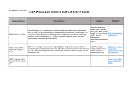 UCLA Prison Law Summer 2018 Job Search Guide