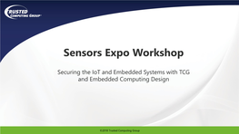 Sensors Expo Workshop