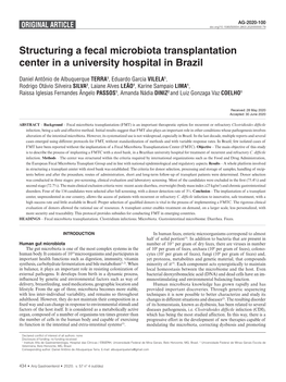 Structuring a Fecal Microbiota Transplantation Center in a University Hospital in Brazil