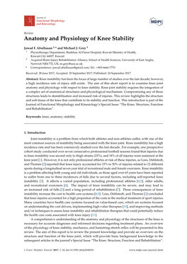 Anatomy and Physiology of Knee Stability