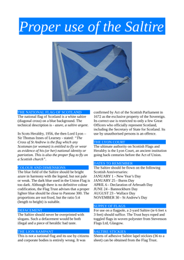 Proper Use of the Saltire