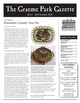 The Graeme Park Gazette J ULY - SEPTEMBER 2018