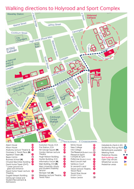 Walking Directions to Holyrood and Sports Complex