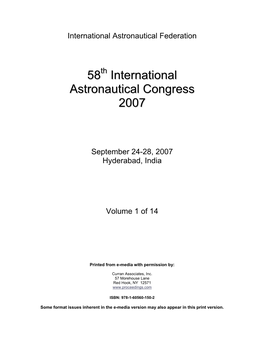 58 International Astronautical Congress 2007