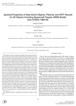 Palomar and IRTF Results for 48 Objects Including Spacecraft Targets (9969) Braille and (10302) 1989 ML