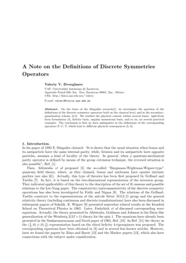 A Note on the Definitions of Discrete Symmetries Operators