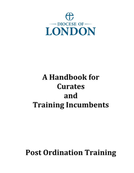 A Handbook for Curates and Training Incumbents Post Ordination Training