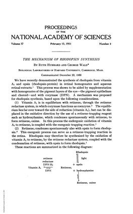 NATIONAL ACADEMY of SCIENCES Volume 37 February 15, 1951 Number 2