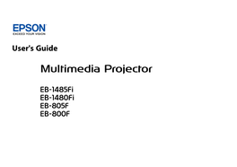 EPSON EB‑1485Fi/EB‑1480Fi/EB‑805F/EB‑800F User's Guide