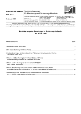 Statistisches Amt Für Hamburg Und Schleswig-Holstein