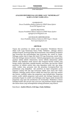 PARADIGMA ISSN 2549-600X Jurnal Ilmu Pendidikan Dan Humaniora STKIP Hatta-Sjahrir