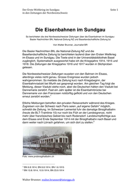 Die Eisenbahnen Im Sundgau