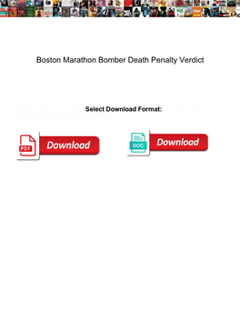 Boston Marathon Bomber Death Penalty Verdict