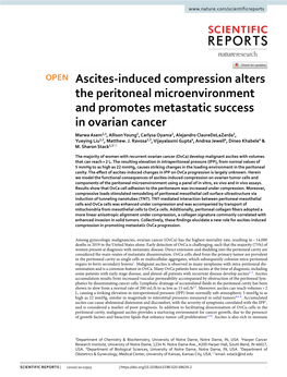 Ascites-Induced Compression Alters the Peritoneal Microenvironment